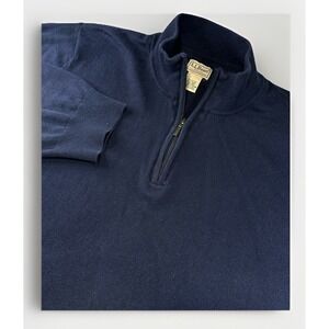 L.L. Bean Men's Cotton Cashmere Quarter Zip Pullover Sweater Size XXL